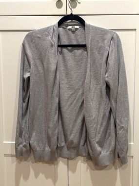 Uniqlo Gray Cardigan 100% Cotton Size XL